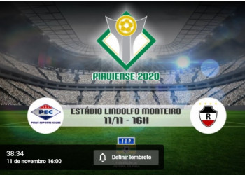 Logo mais assista o jogo da Série A do Piauiense 2020 Piauí x River